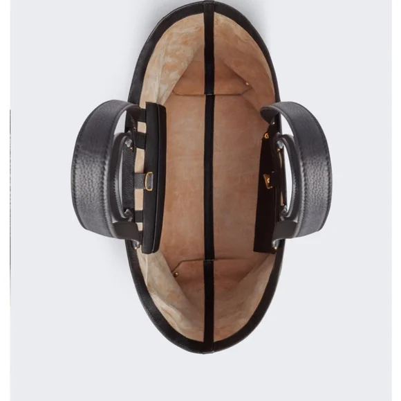 πΉSchiaparelli Tot b&w leather Measure tape motif Bag whith removable key charm - Picture 10 of 16